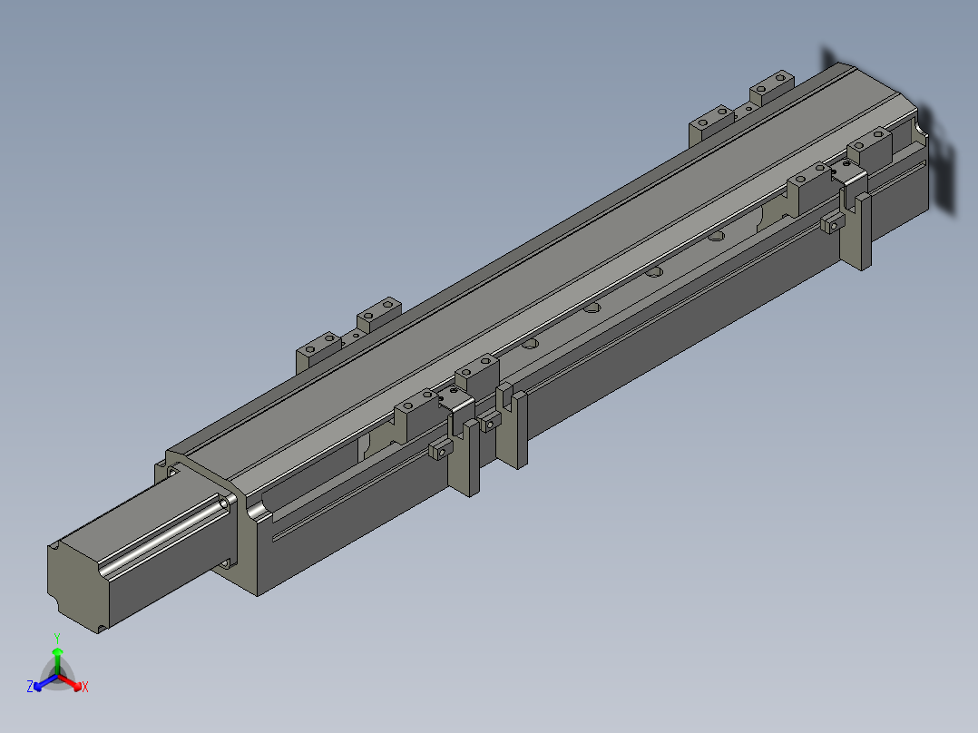 直线模组LHA6-S250-M-100W(16丝杆)设计图纸主视图