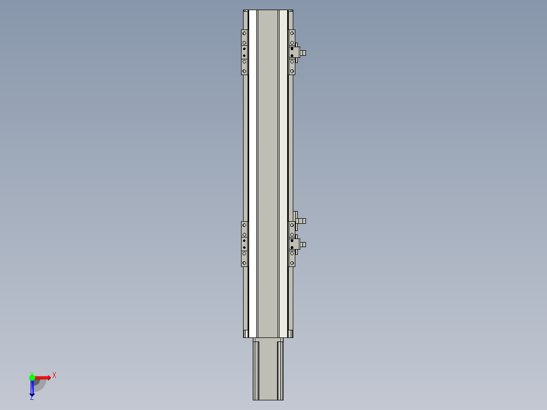 直线模组LHA6-S250-M-100W(16丝杆)设计图纸俯视图