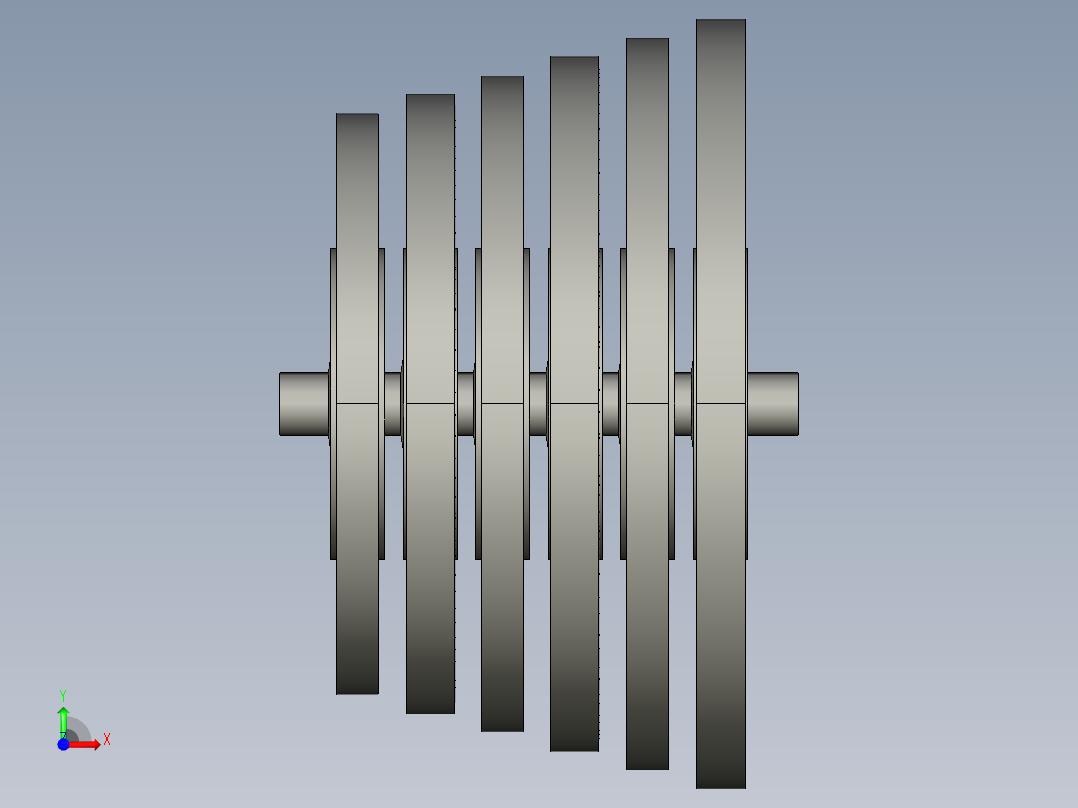 航空发动机多级罩式燃气轮机旋叶---模型格式为 stp前视图