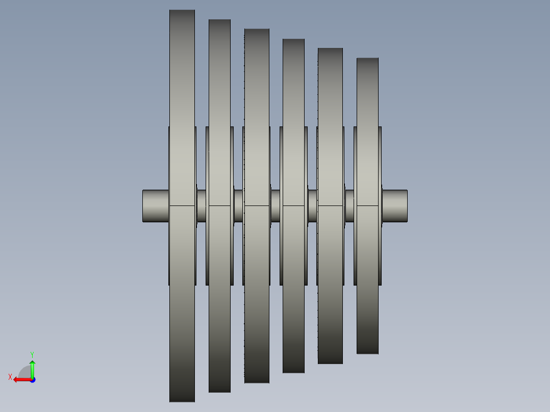 航空发动机多级罩式燃气轮机旋叶---模型格式为 stp后视图