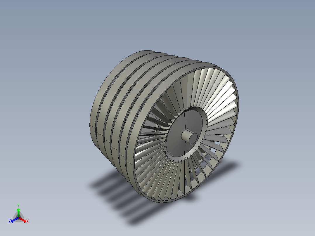 航空发动机多级罩式燃气轮机旋叶---模型格式为 stp正等轴测图