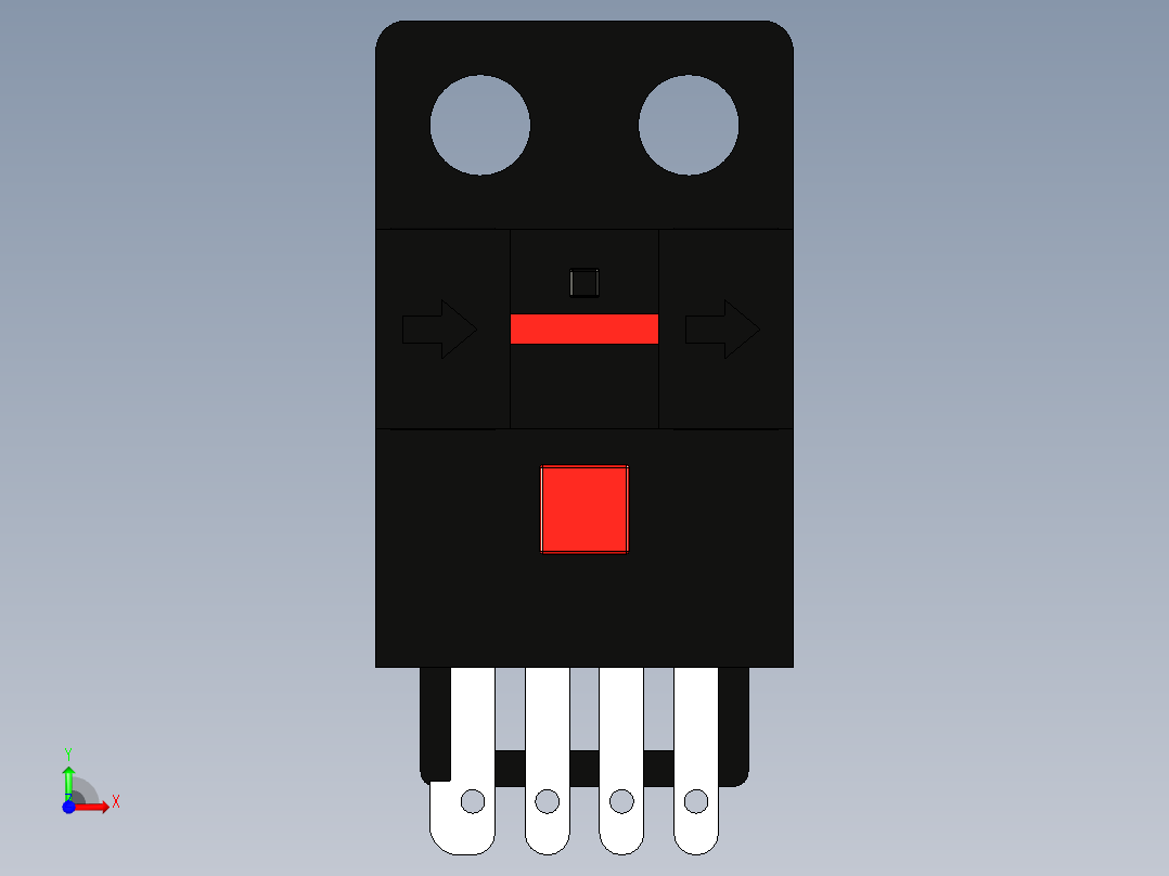 槽型光电传感器LU684_3D前视图