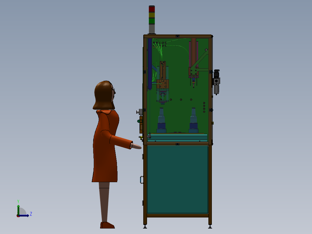 啤酒罐装机 非标自动化设备3D图纸3D模型右视图