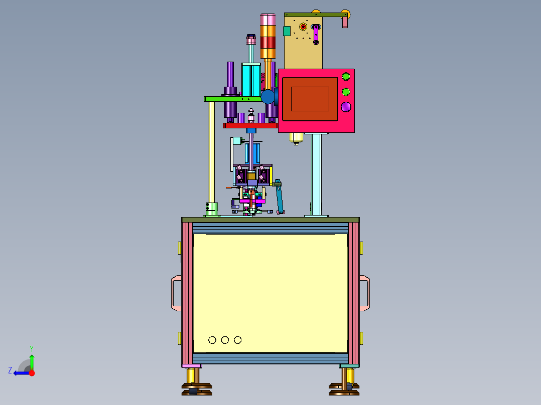 手动平面口罩内耳带点焊机右视图