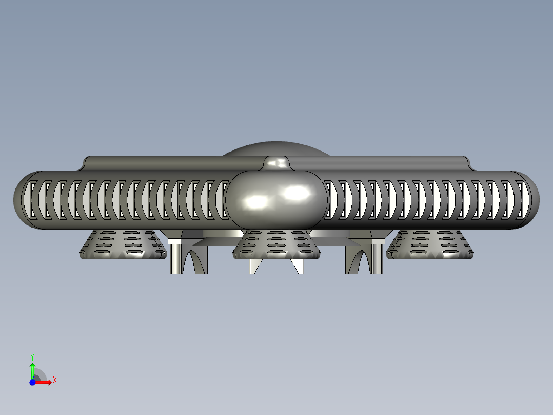 46英尺高的核动力飞行器前视图