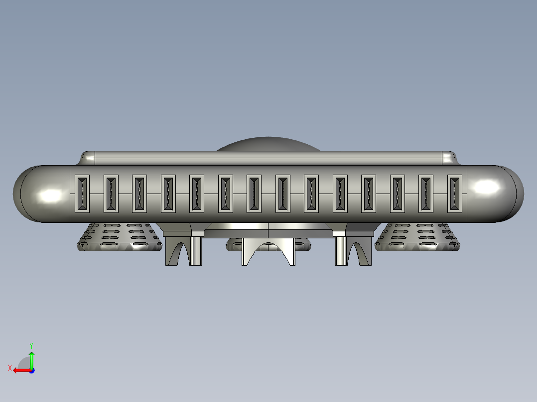 46英尺高的核动力飞行器后视图