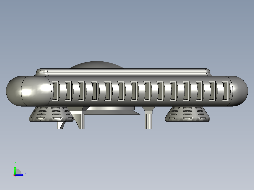 46英尺高的核动力飞行器左视图