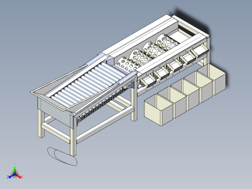 果蔬滚筒式分级机设计含三维图+CAD图纸正等轴测缩略图