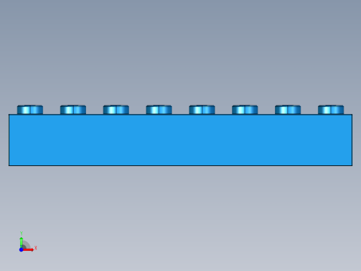 乐高套装 4421基本积木-300823 Bright Blue Brick 1 x 8.STEP前视缩略图
