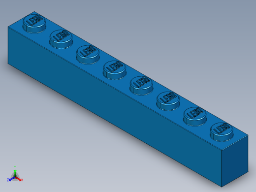 乐高套装 4421基本积木-300823 Bright Blue Brick 1 x 8.STEP正等轴测缩略图