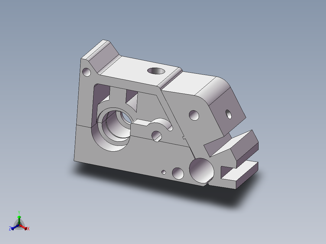 罗拉支架三维正等轴测图
