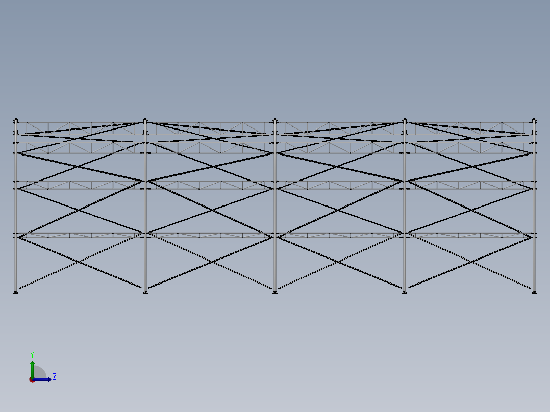 可拆卸轻钢结构左视图