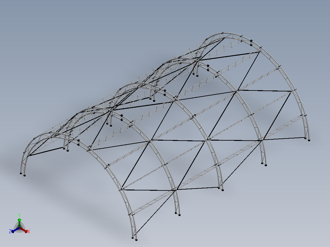 可拆卸轻钢结构正等轴测图