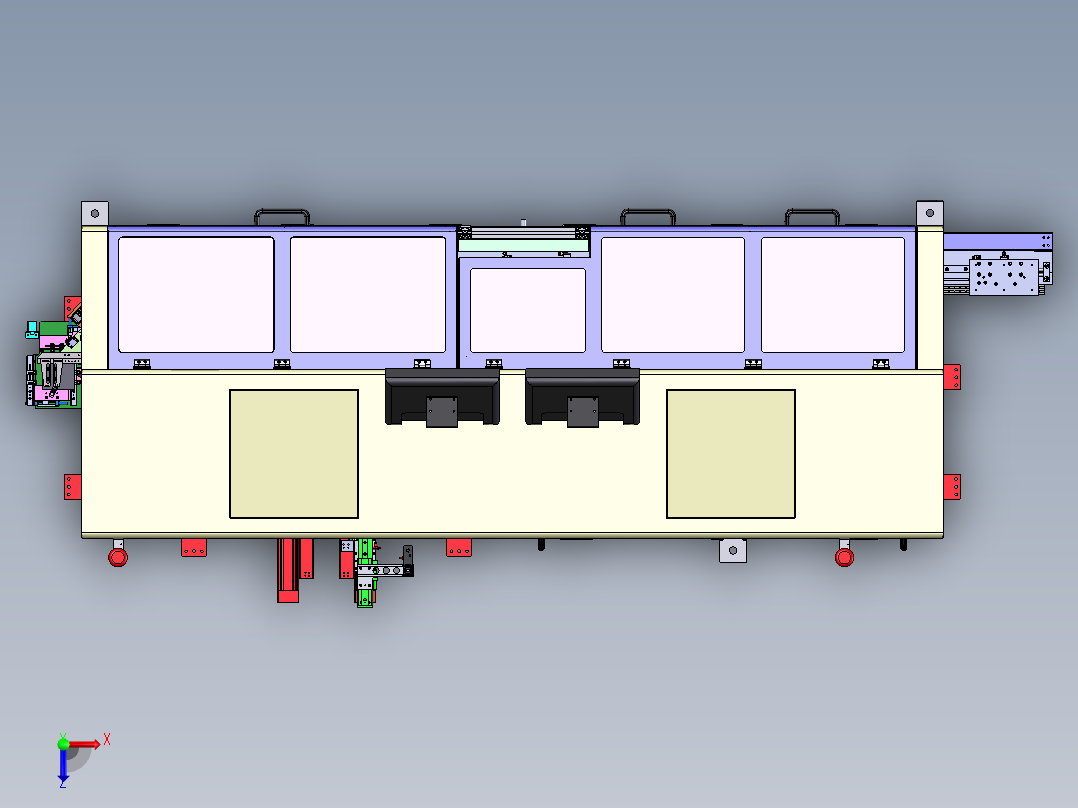 多工位ACF贴胶带&预压设备sw18可编辑俯视图