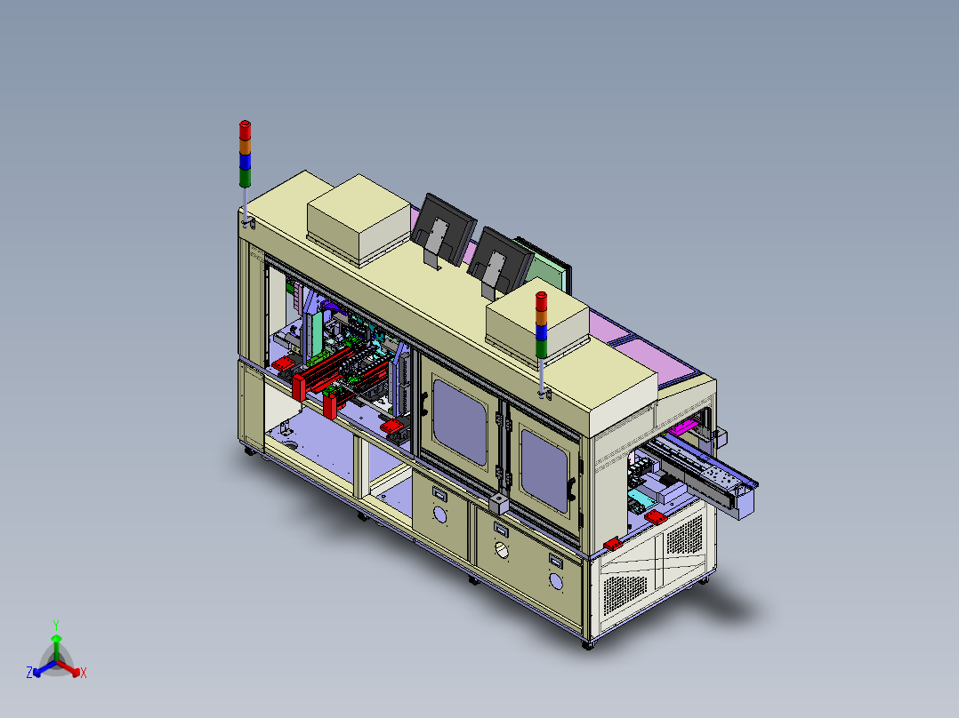 多工位ACF贴胶带&预压设备sw18可编辑正等轴测图