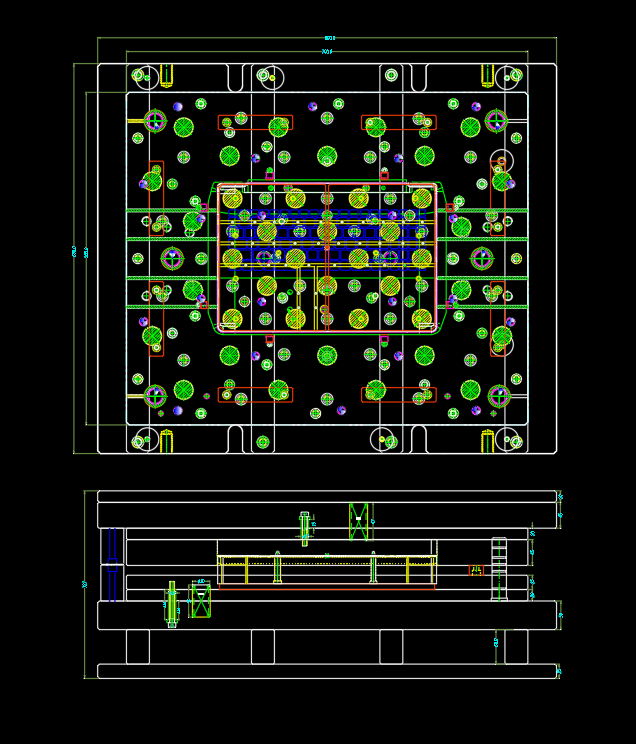 电脑外壳折弯模具CAD设计图纸