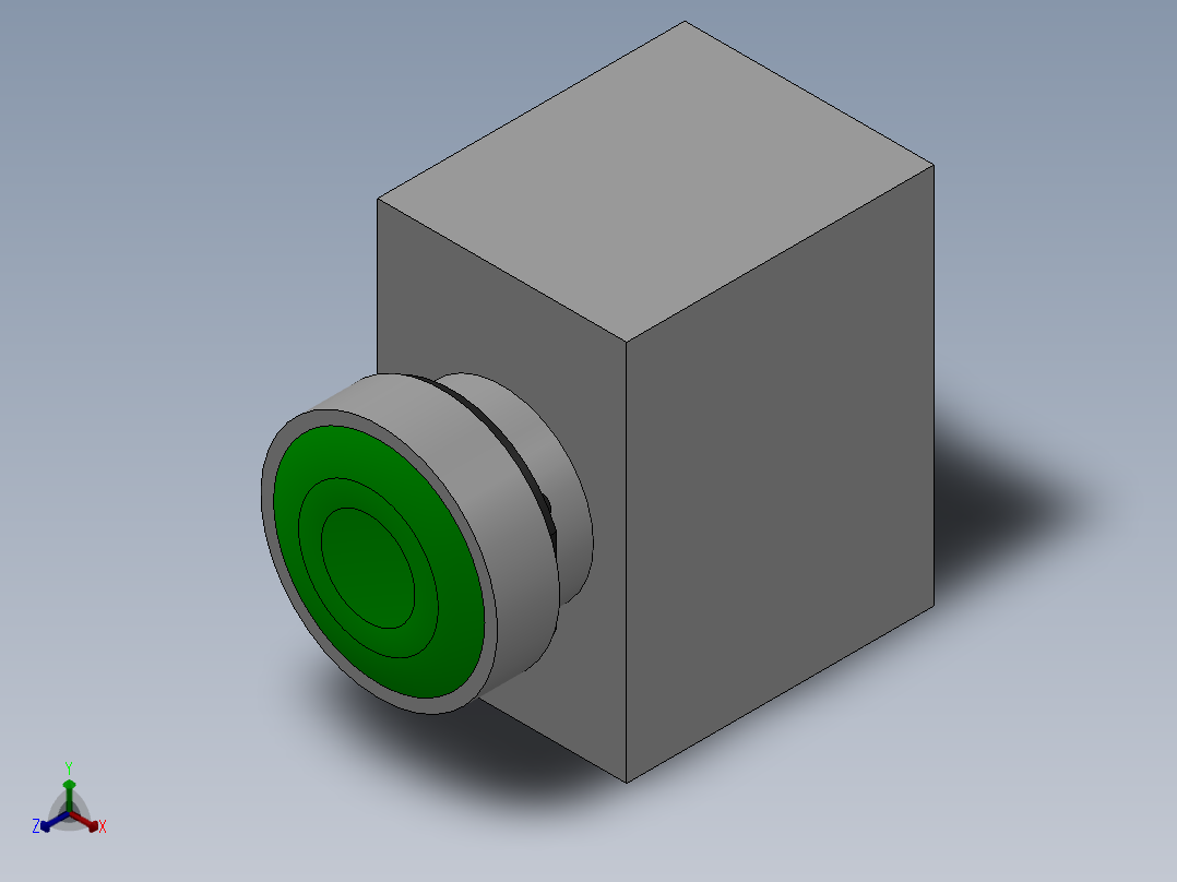 OP50-绿灯按钮-WCQ正等轴测图