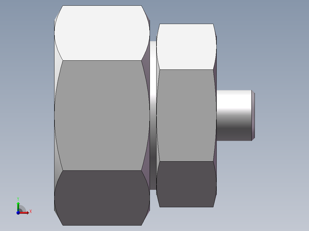 直通变径接头、2D-16-52前视图