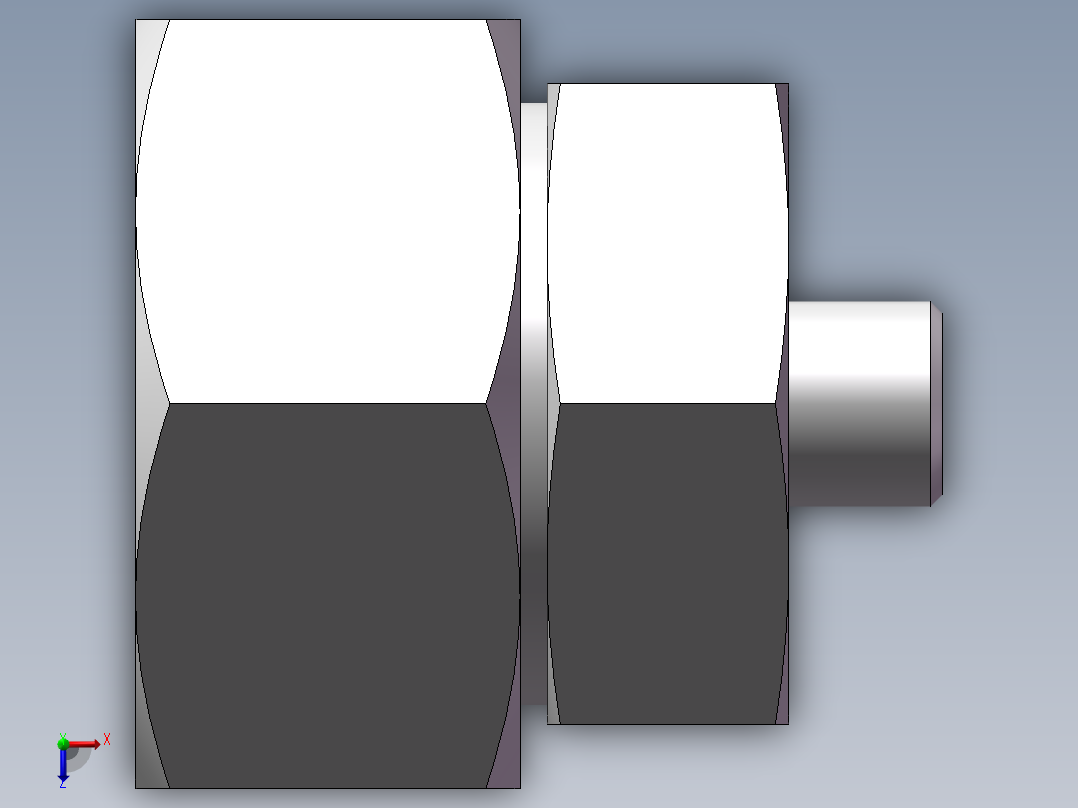 直通变径接头、2D-16-52俯视图