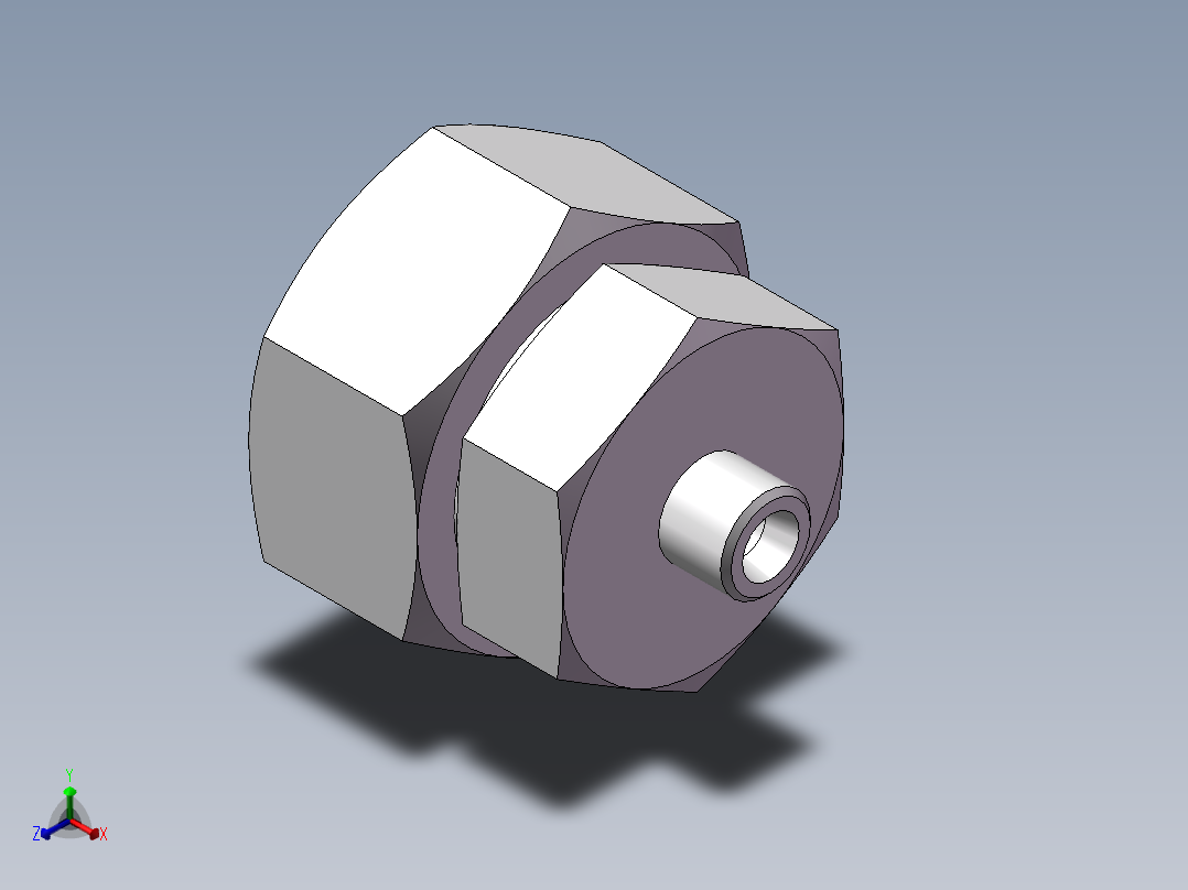 直通变径接头、2D-16-52正等轴测图