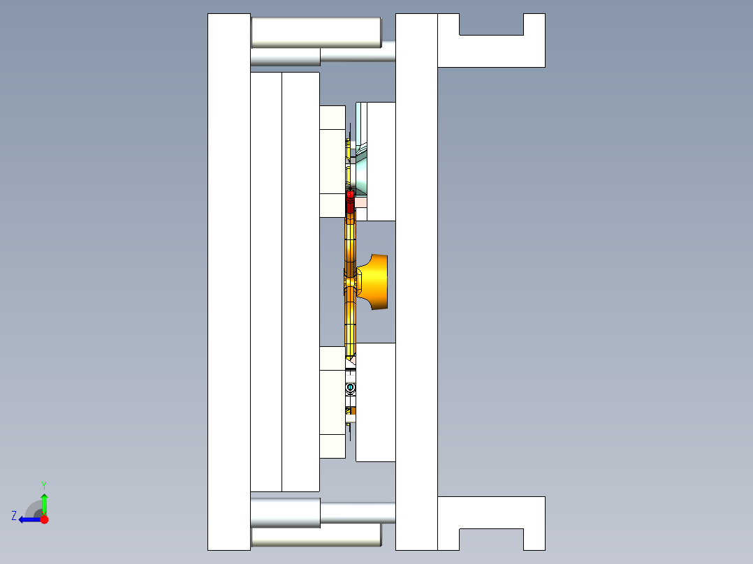 金属镶件压入塑料件模具设计右视图