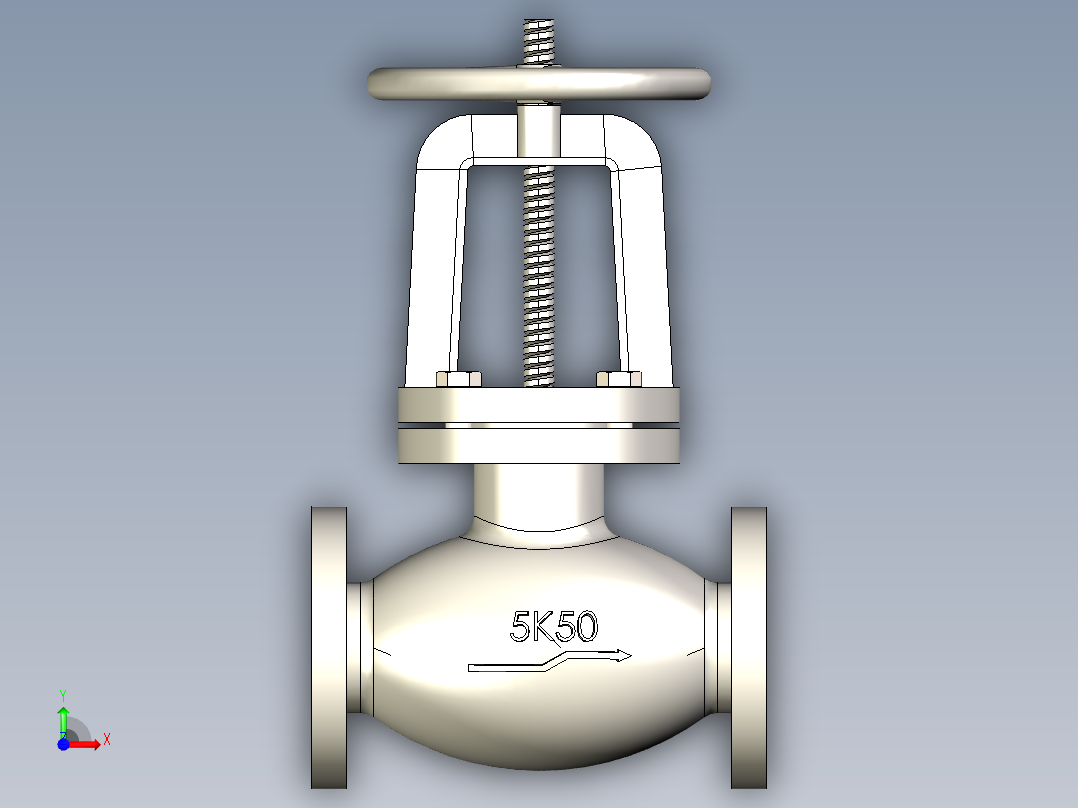铸铁 铸钢截止阀 截止止回阀-JIS5K-50前视图