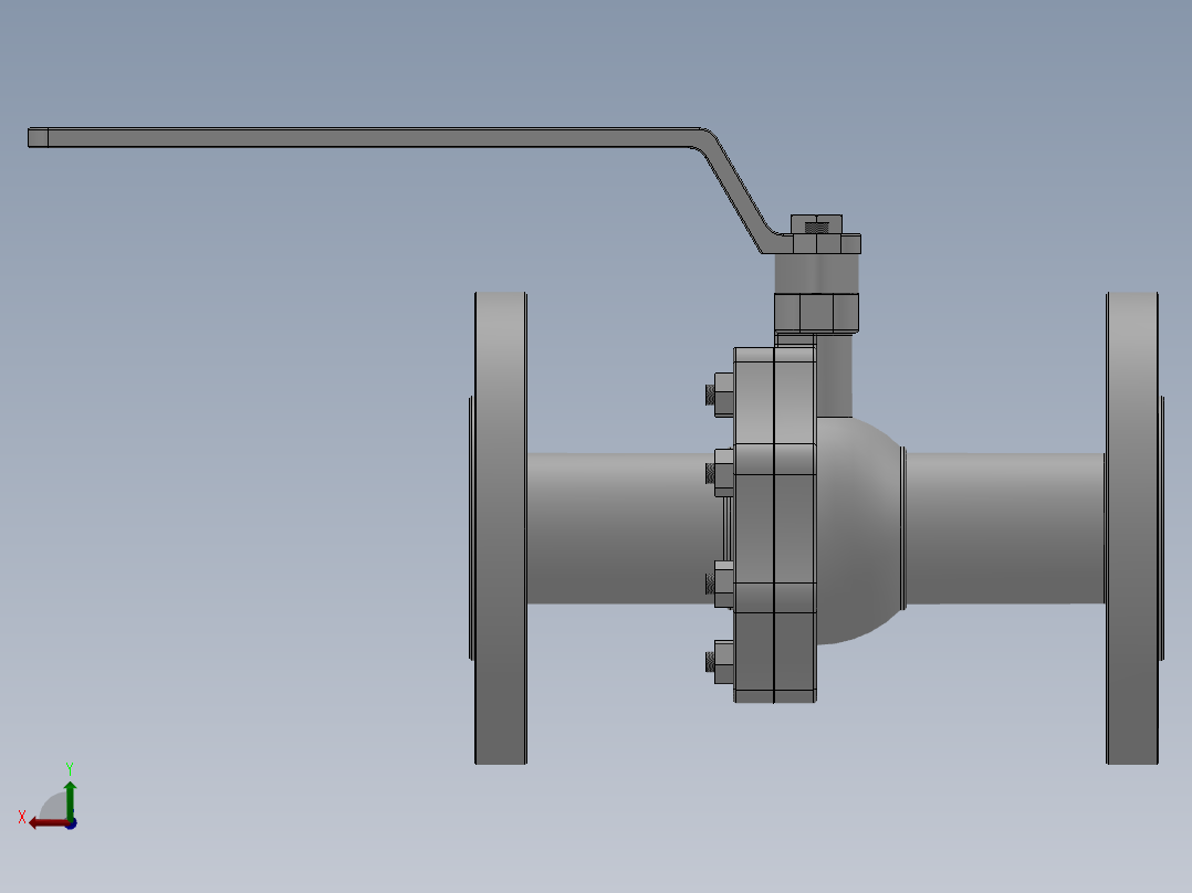 [DN40]球阀后视图