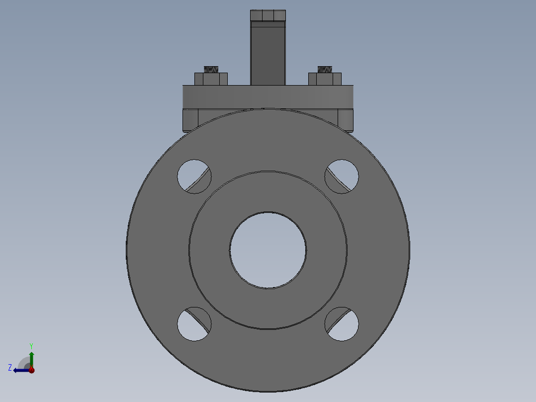 [DN40]球阀右视图