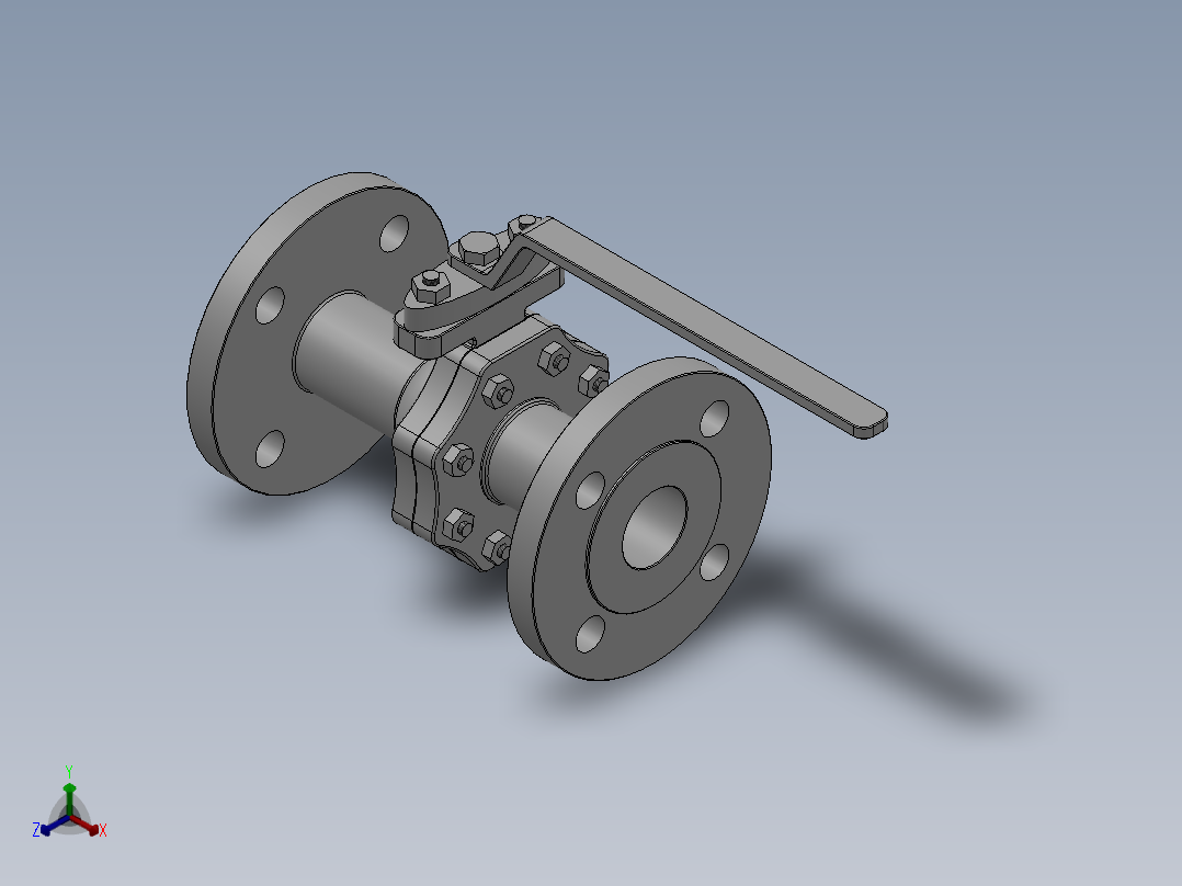 [DN40]球阀正等轴测图