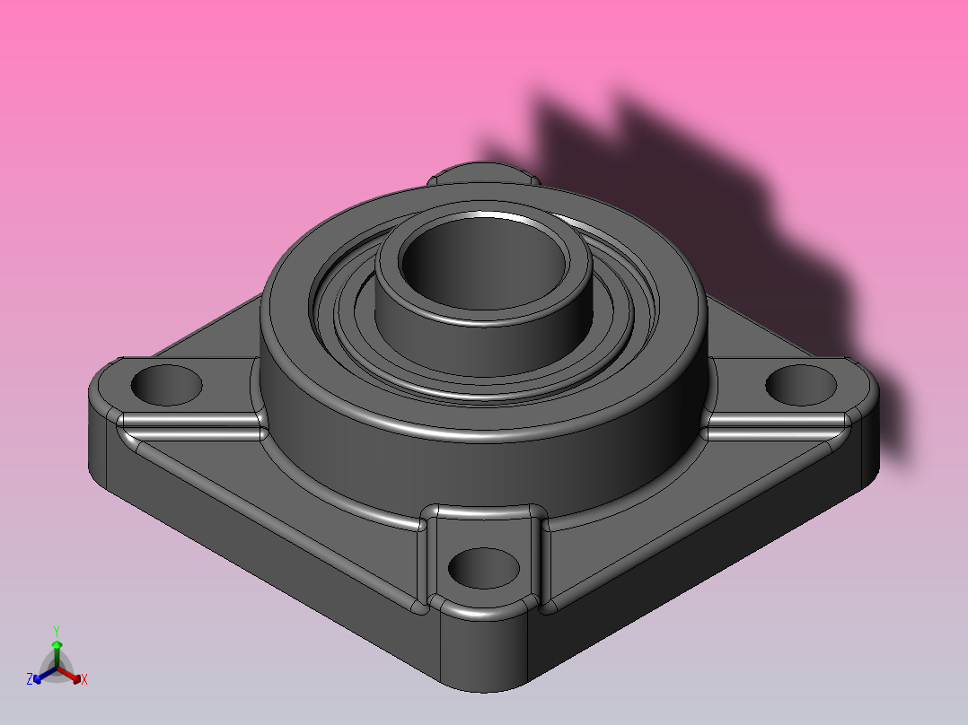轴承座DuffNorton-FB100正等轴测图