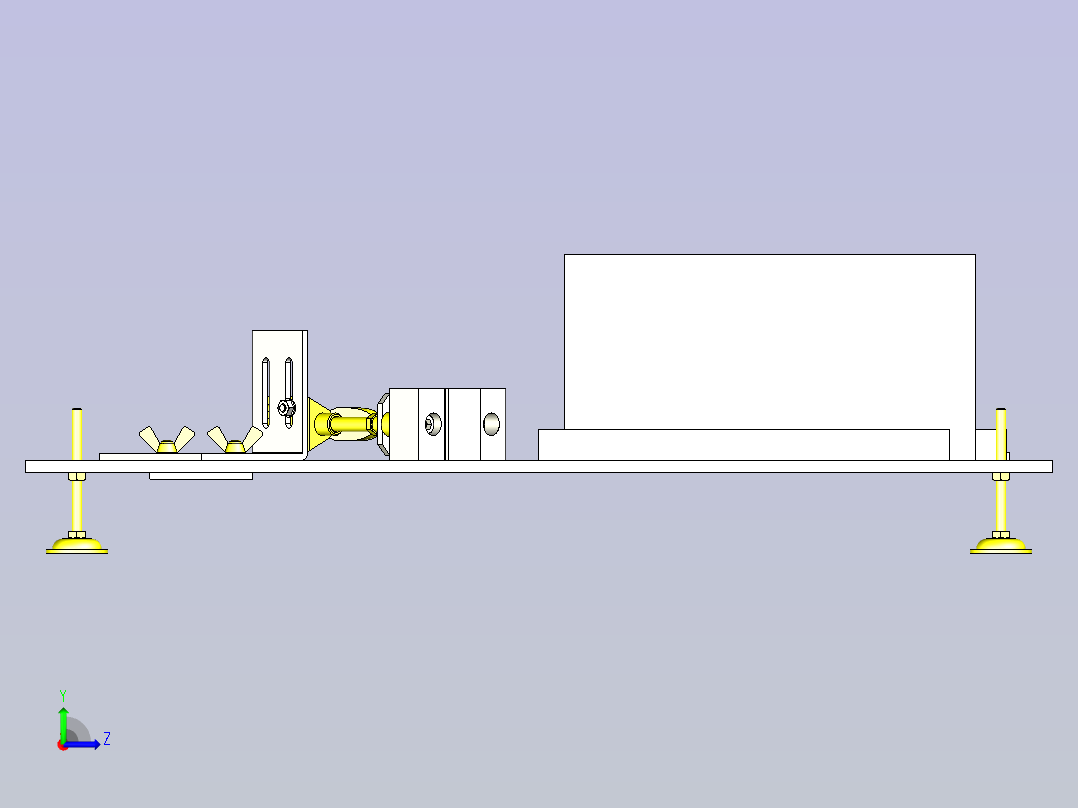 一款不同规格工件固定夹具3D左视图