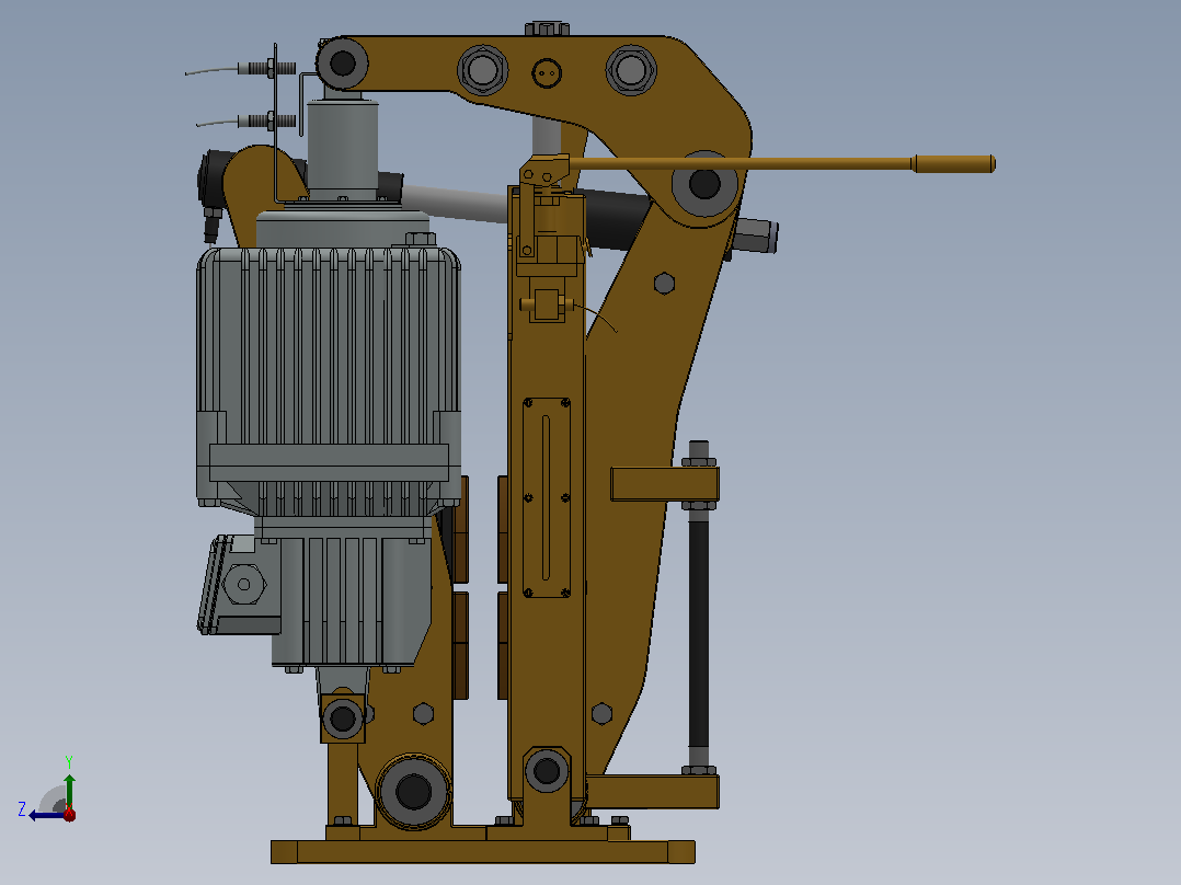 YP32系列电力液压盘式制动器YP32-3000-630×30-ⅠA-CL.RL.WL.HL右视图