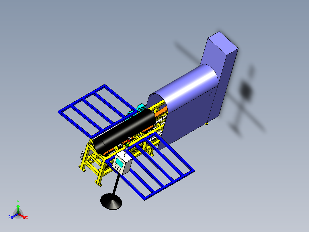长焊缝打磨机step正等轴测图