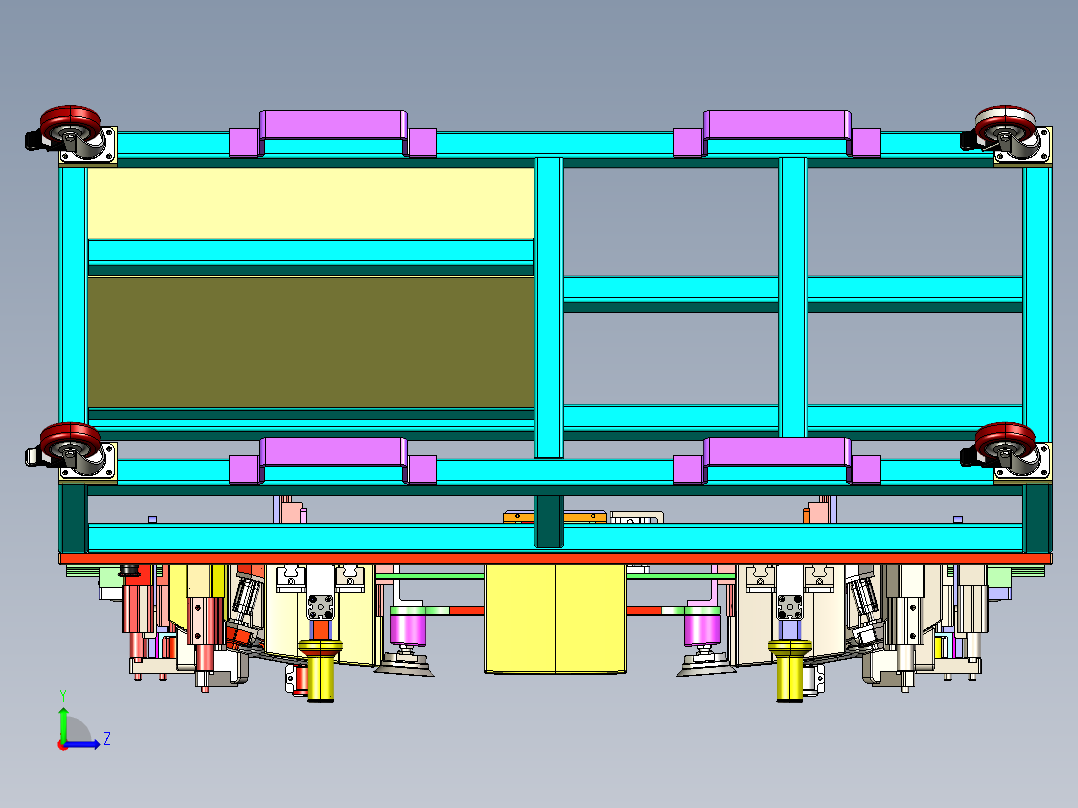 前挡玻璃钉柱安装工装 3D机械素材3D图纸自动化设左视图