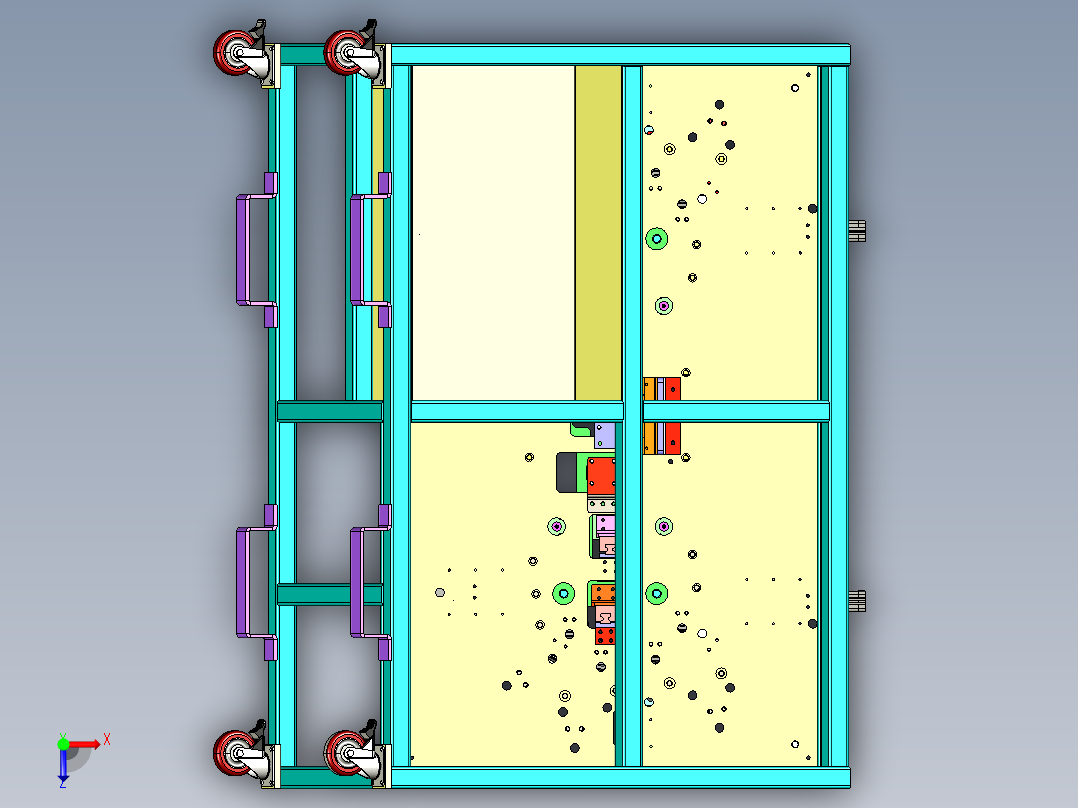前挡玻璃钉柱安装工装 3D机械素材3D图纸自动化设俯视图