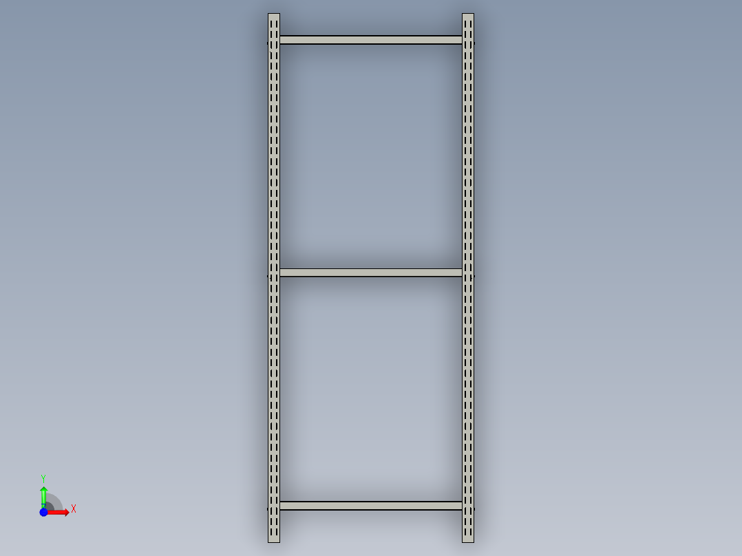 物料架模型3D模型前视图