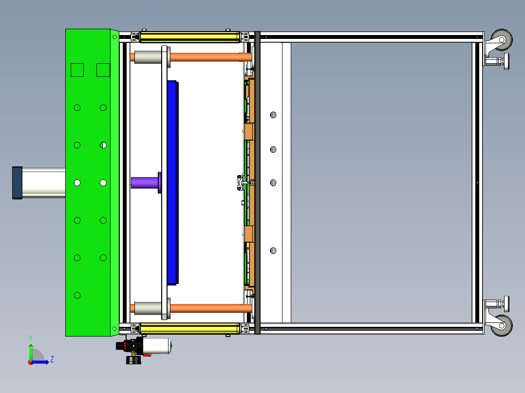 泡棉压紧及检测设备左视图