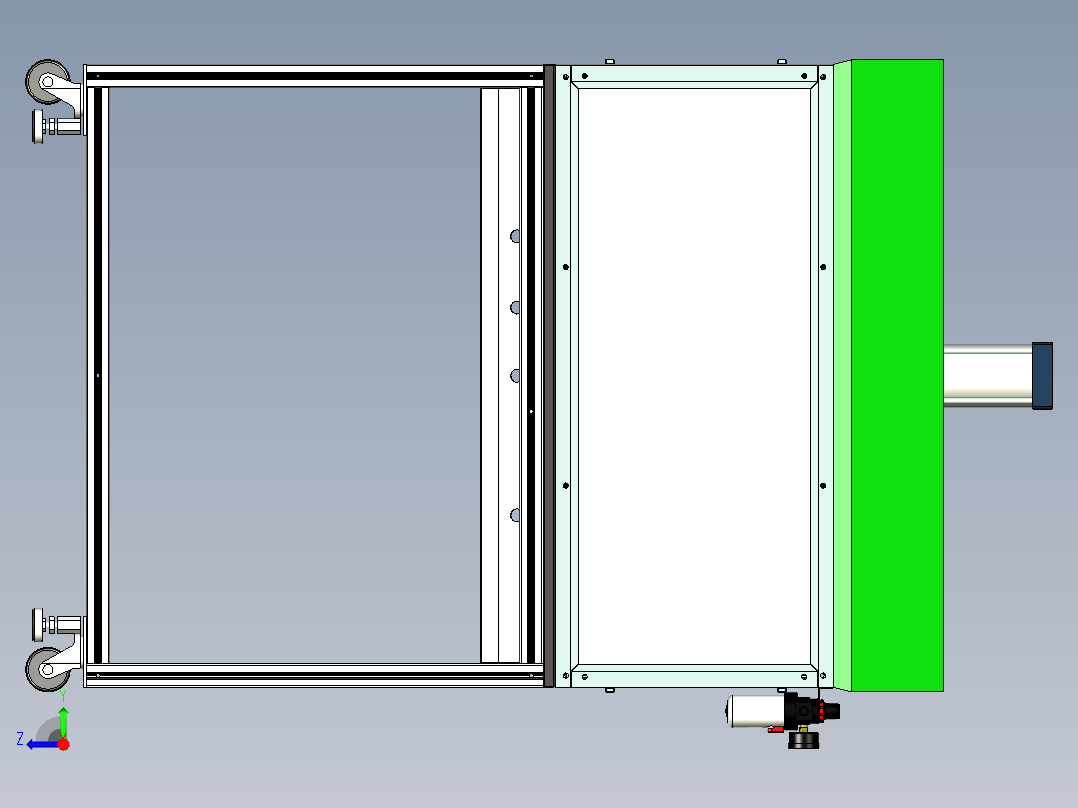 泡棉压紧及检测设备右视图