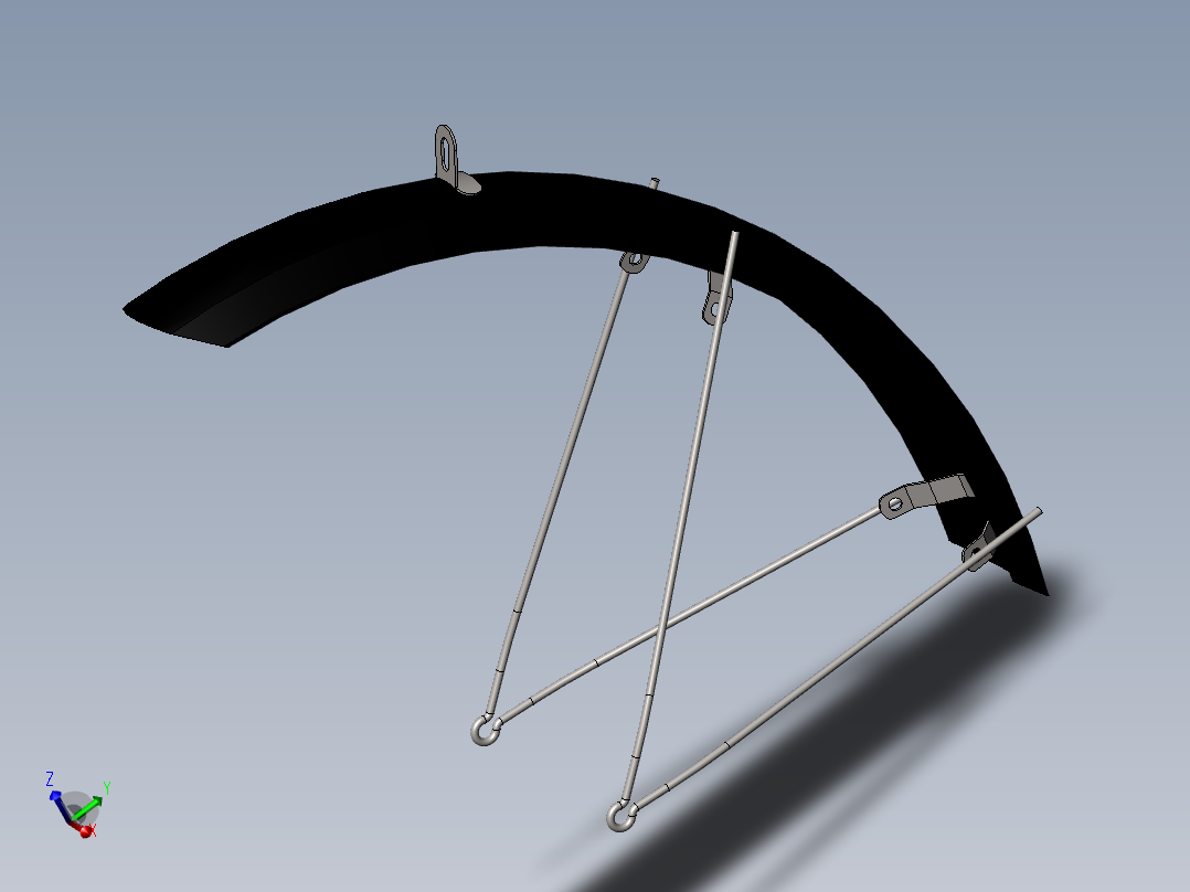 自行车前面车轮的挡泥板