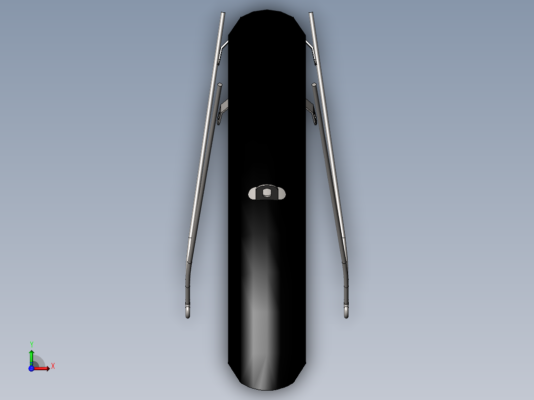 自行车前面车轮的挡泥板前视图