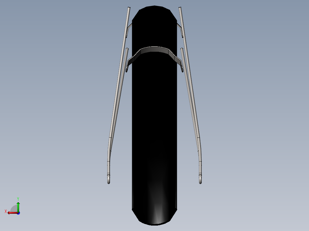 自行车前面车轮的挡泥板后视图