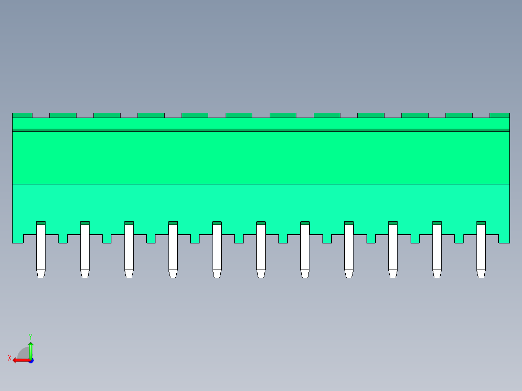 DEGSON 2EDG 系列 5.0mm 可插拔接线端子组-2EDGLC-5.0-11P-14-00AH后视图