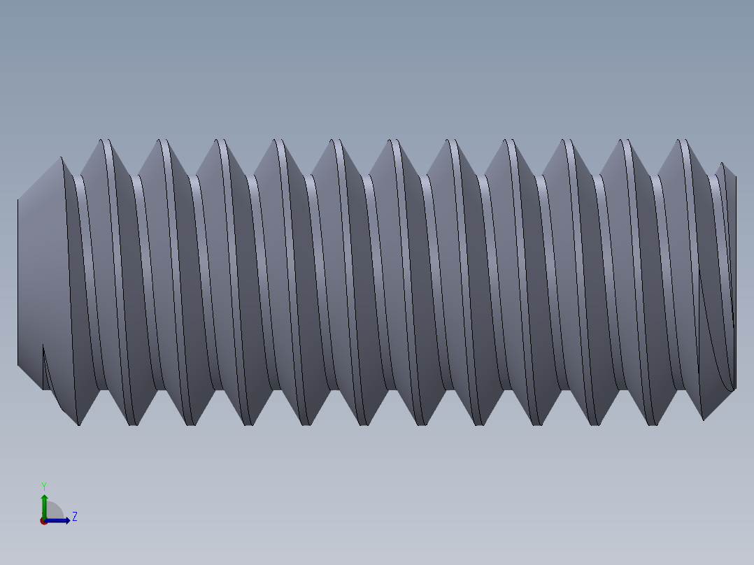 UNC 平头紧定螺钉-UNC SET SCREW 0.250 x0.625.SLDPRT左视图