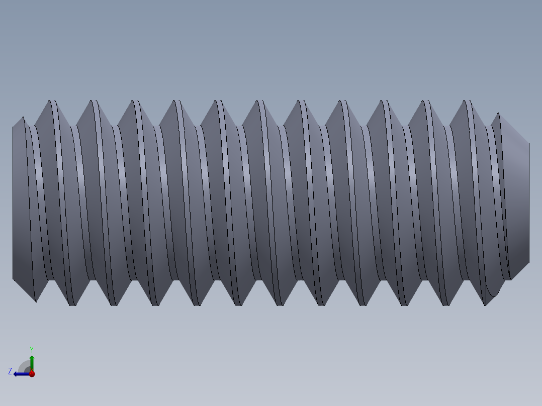 UNC 平头紧定螺钉-UNC SET SCREW 0.250 x0.625.SLDPRT右视图