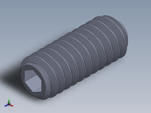 UNC 平头紧定螺钉-UNC SET SCREW 0.250 x0.625.SLDPRT正等轴测缩略图