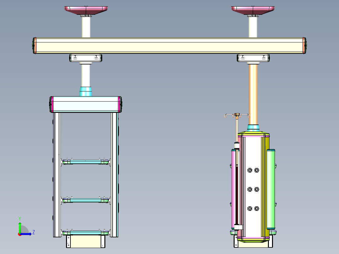 医用吊塔180ES三维模型左视图