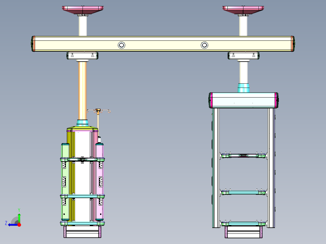 医用吊塔180ES三维模型右视图