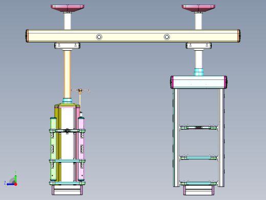 医用吊塔180ES三维模型右视缩略图