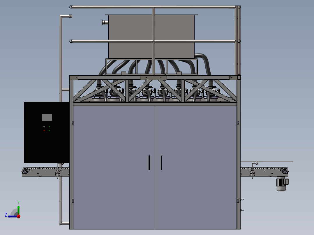 石油灌装机SW 非标自动化设备3D图纸3D模型右视图