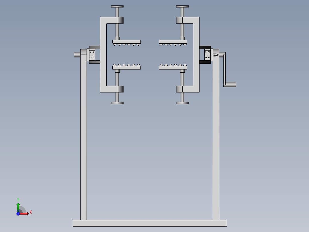 可调节的门烘烤支架前视图